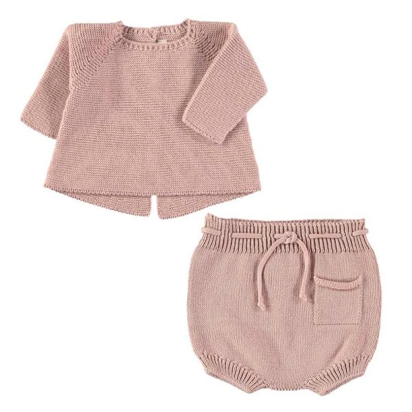 Primeras puestas para bebé - Conjunto rosa de jersey y ranita